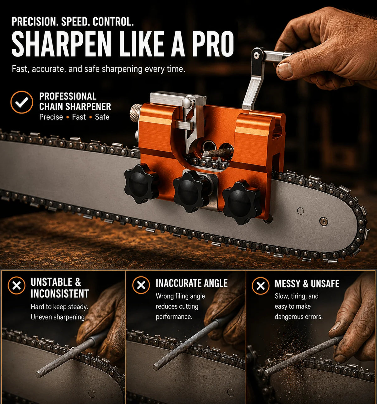 The #1 Gift for Any Chainsaw Owner: Emblis™ Chainsaw Sharpener