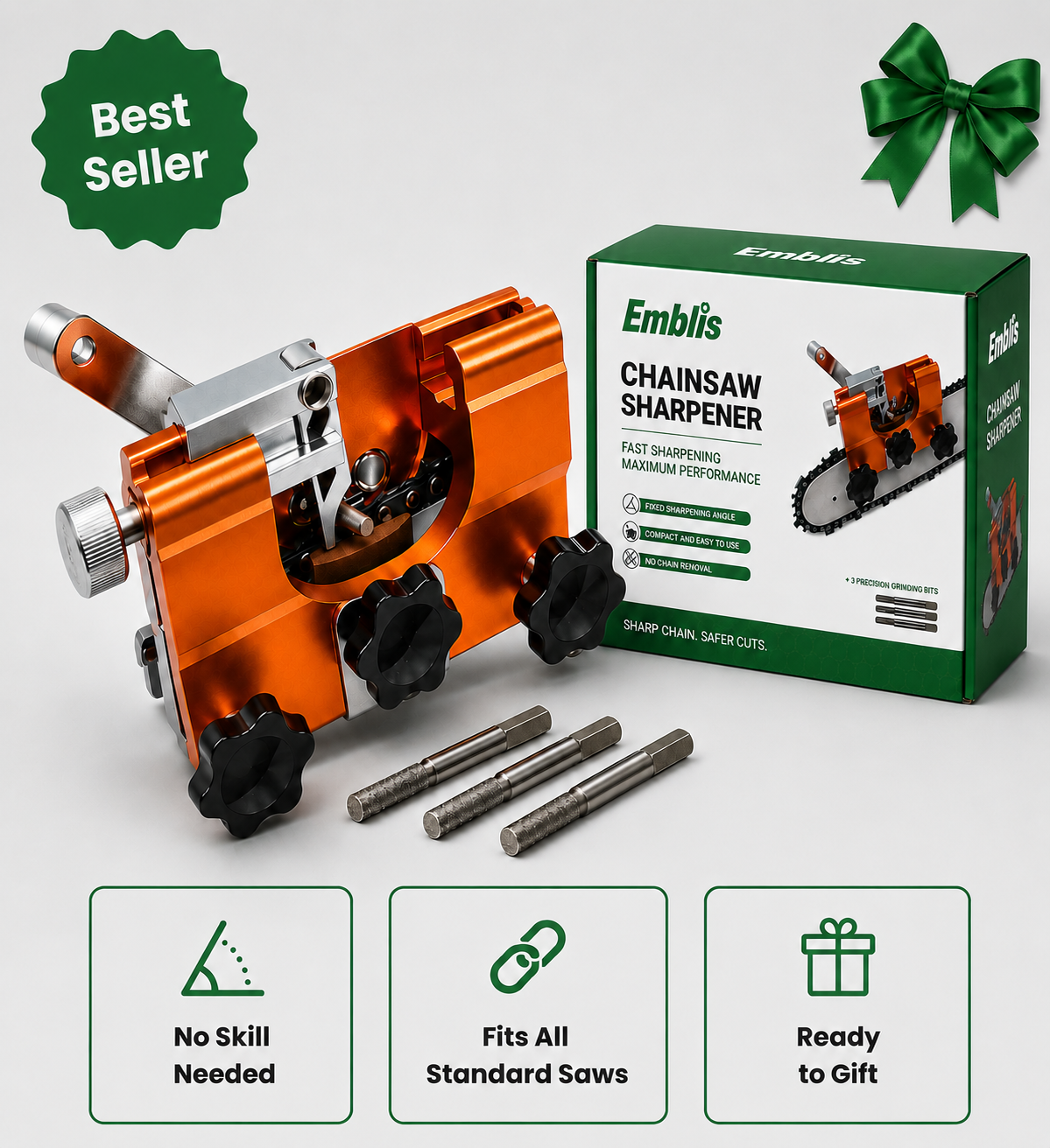 The #1 Gift for Any Chainsaw Owner: Emblis™ Chainsaw Sharpener